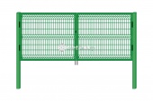 Ворота оцинкованные  с полимерным покрытием, комбинированные из 3d панелей 1,69×4,03 м., пр.4,0/3,2 мм.