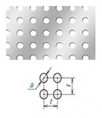 круглые отверстия по квадрату, х/к, диаметр 5 мм, 1000×2000×1 мм