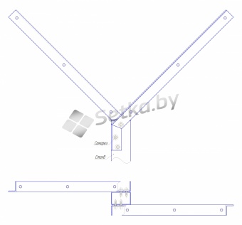 y-образное универсальное навершие для столба, оцинкованное с полимерным покрытием