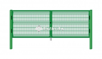 ворота распашные из 3d панелей оцинкованные с полимерным покрытием 1,60×4,03 м., пр.5 мм.