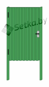 калитка мп (металлопрофиль) оцинкованная с полимерным покрытием в комплекте  со столбами, 1,15×1,8 м