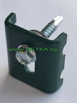 фиксатор  оцинкованный с полимерным покрытием + саморез (винт)