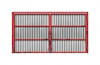 ворота мп  (металлопрофиль) оцинковаанные в комплекте со столбами, 3,10×1,8 м
