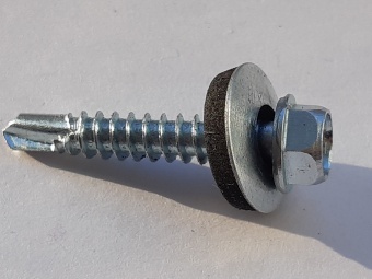 фиксатор  оцинкованный с полимерным покрытием + саморез (винт)