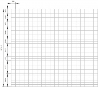сетка сварная оцинкованная с переменным шагом (спш),  ширина ячейки 100 мм, высота 1,8 м, ∅ 1,8 мм.