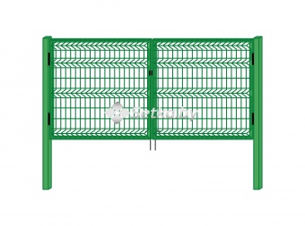 ворота из 3d панелей оцинкованные с полимерным покрытием распашные 1,93×4,03м., пр.4 мм.