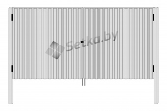 Распашные ворота МП (металлопрофиль) без покрытия в комплекте со столбами, 3,10×1,8 м