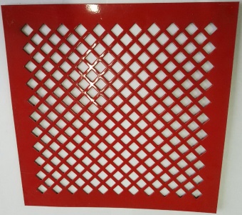 квадратные отверстия рядами, х/к, ячейки 14×14 мм,1000×2000×1 мм