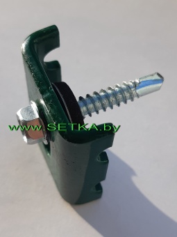 фиксатор  оцинкованный с полимерным покрытием + саморез (винт)