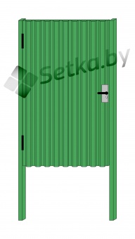 калитка мп (металлопрофиль) оцинкованная с полимерным покрытием в комплектесо столбами, 1,15×1,5 м