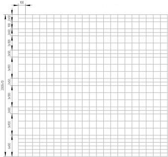 сетка сварная оцинкованная с переменным шагом (спш), ширина ячейки 100 мм, высота 2,0 м, ∅ 1,8 мм.