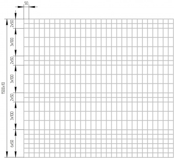 сетка сварная оцинкованная с переменным шагом (спш),  ширина ячейки 50 мм, высота 1,5 м, ∅ 1,8 мм.