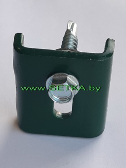 фиксатор  оцинкованный с полимерным покрытием + саморез (винт)